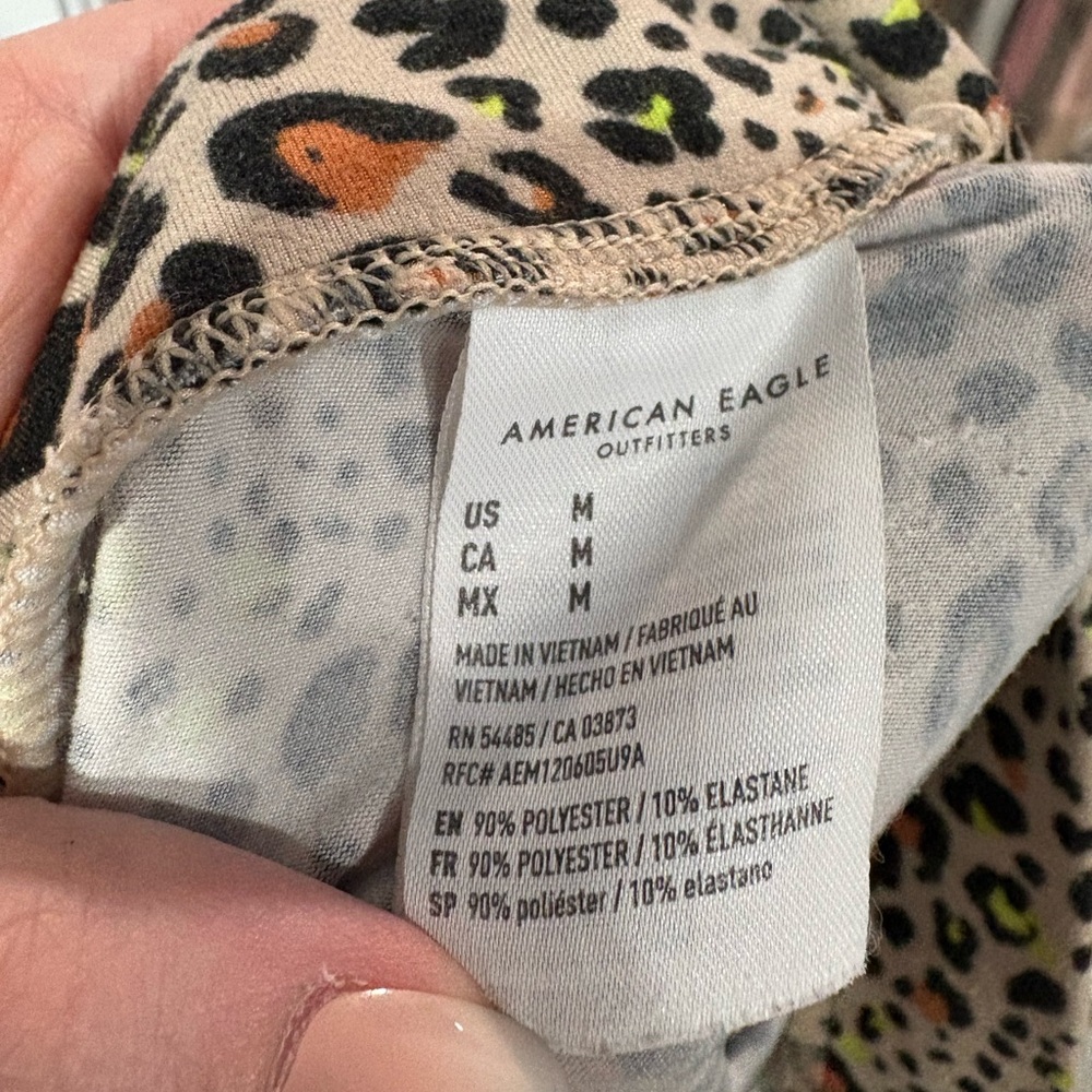 American Eagle Outfitters Orange and Black Cheetah Print Bike Shorts - Picture 4 of 4